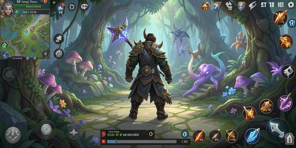 Screenshot 5RT menampilkan duel epik di dunia fantasi.