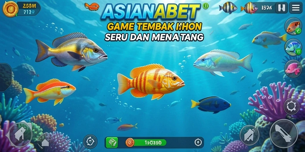 Tampilan gameplay ASIANABET yang seru saat menembak ikan.