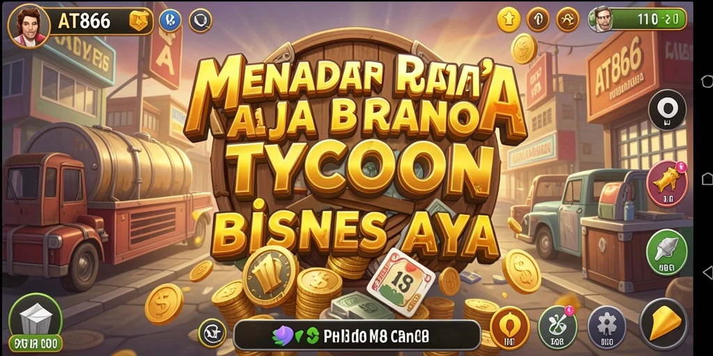 Tampilan gameplay AT866 yang menampilkan keseruan membangun bisnis Tycoon.