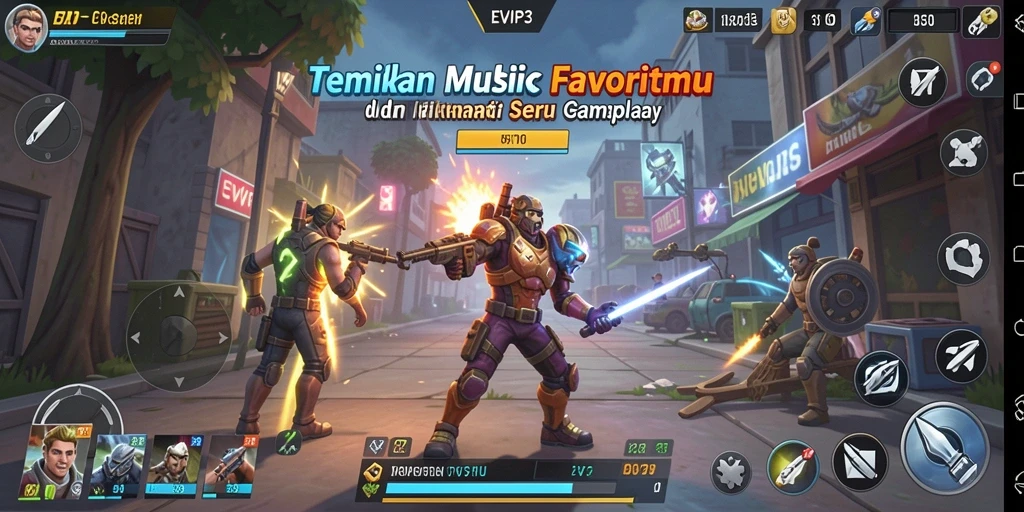 Gameplay seru EVIP3 dengan alat musik interaktif.
