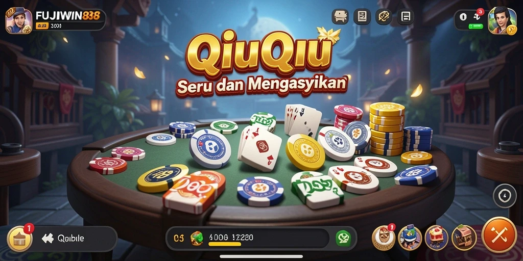 Tampilan gameplay menarik dari FUJIWIN88 saat bermain QiuQiu.