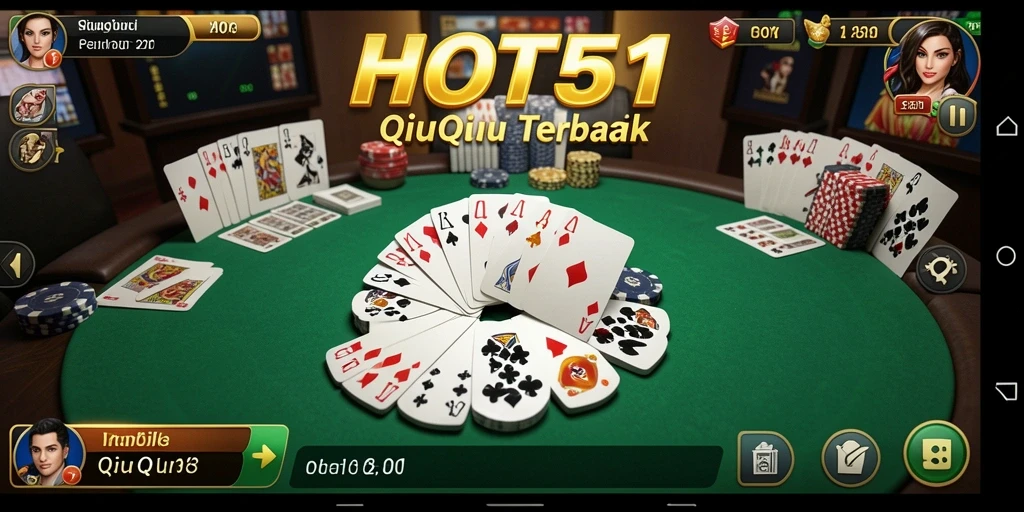 Tangkapan layar HOT51 menampilkan suasana seru permainan QiuQiu.