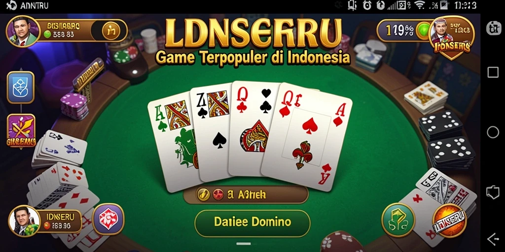 Tampilan gameplay seru dari IDNSERU saat bermain Domino.