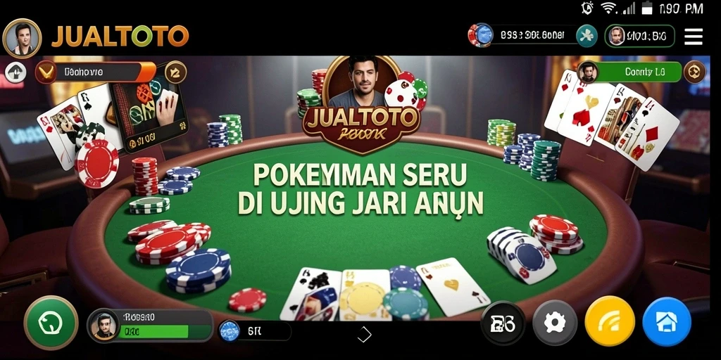 Tampilan menarik JUALTOTO dengan gameplay poker yang seru.