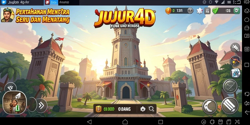 Tampilan gameplay JUJUR4D yang menarik dan penuh aksi Tower Defense.