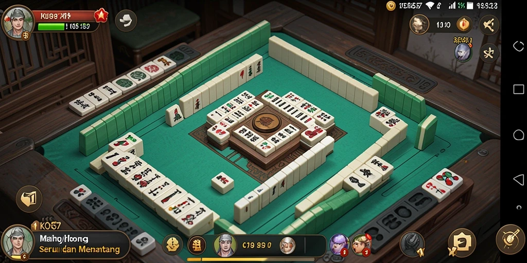 Tampilan gameplay Mahjong yang seru dan menantang.