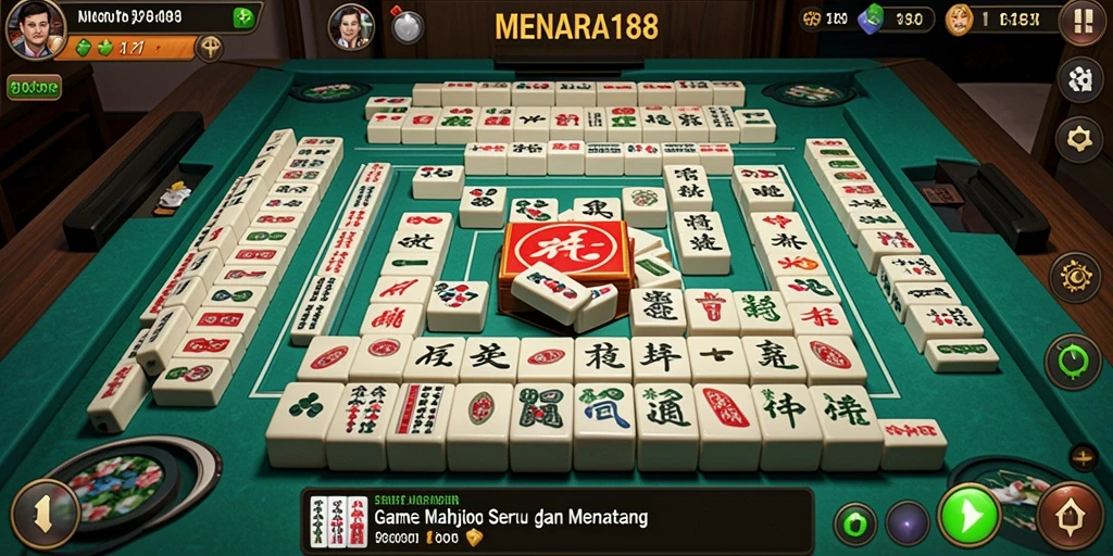 Tampilan menarik dari gameplay Mahjong di MENARA188.