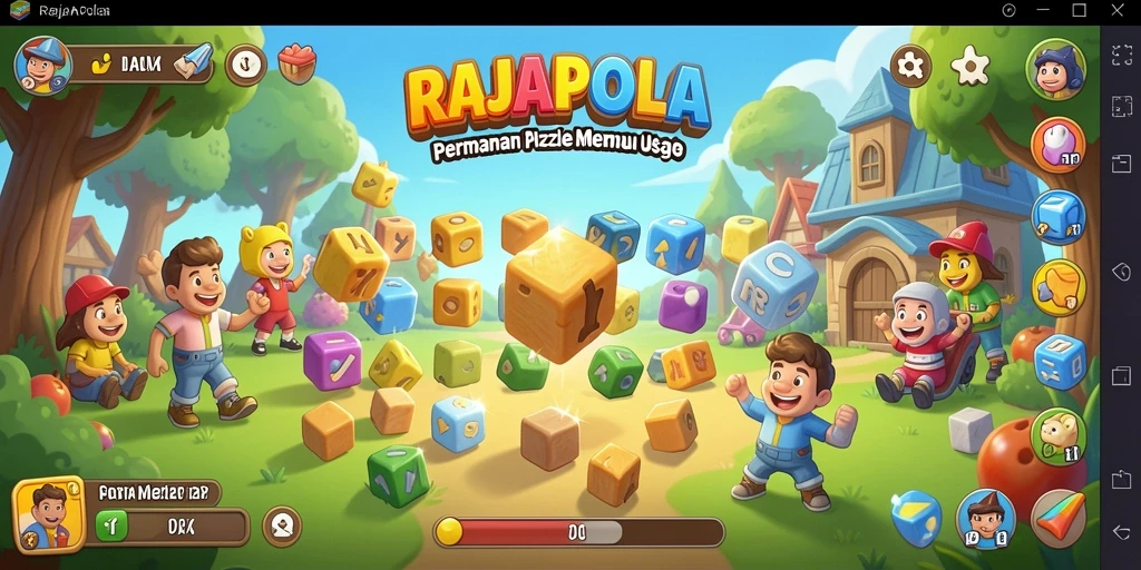Tampilan gameplay menantang dari RAJAPOLA yang penuh warna.
