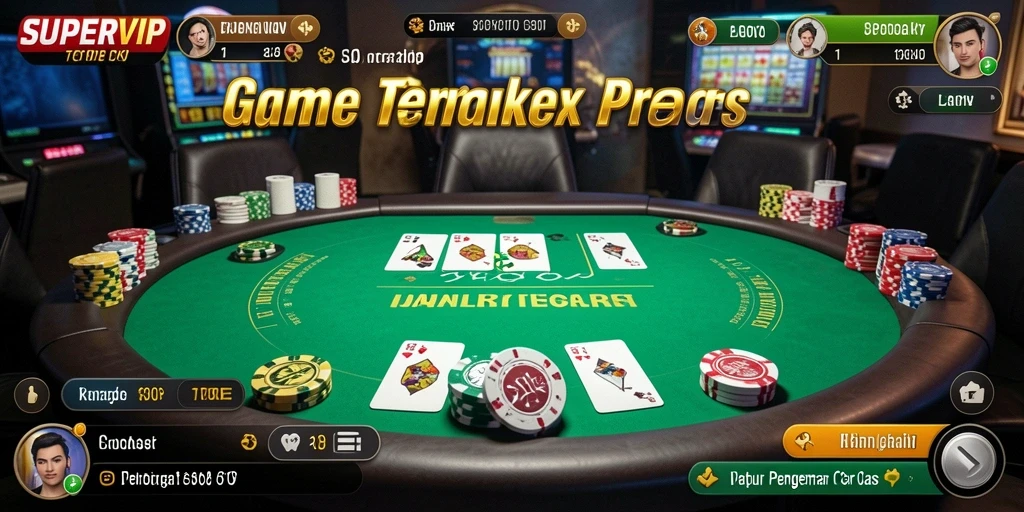 Tampilan menarik dari gameplay Poker di SUPERVIP.