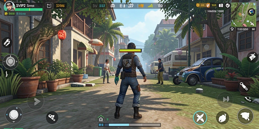 Tampilan gameplay SVIP2 menampilkan dunia simulasi yang interaktif.