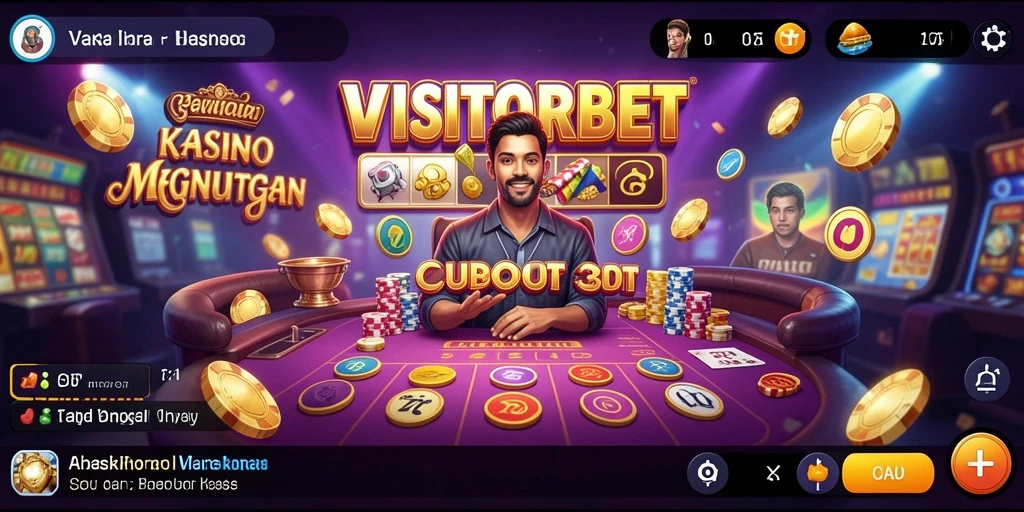 Tampilan menyenangkan gameplay Kasino VISITORBET.